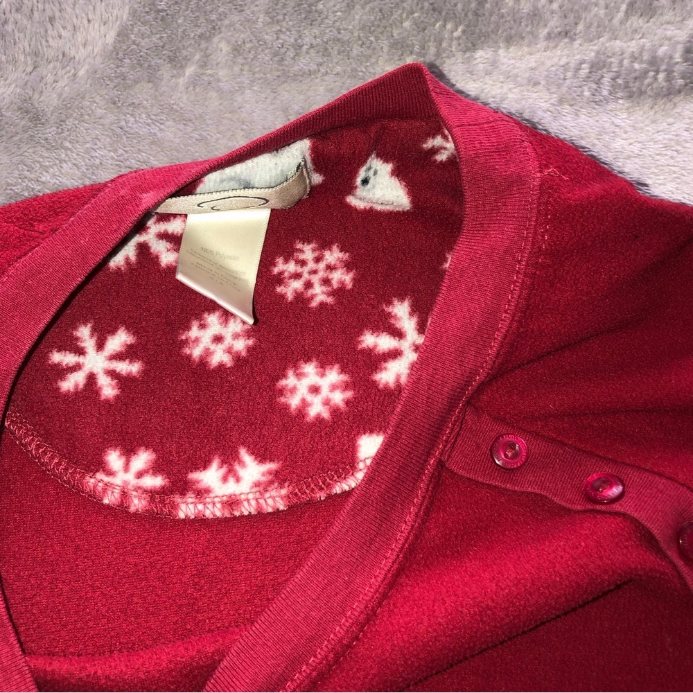 Oscar de La Renta red winter/ Christmas pajamas with polar bear print/sleepwear - Picture 4 of 10